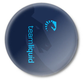Значок с принтом TEAM LIQUID ,  металл | круглая форма, металлическая застежка в виде булавки | 2019 | blue | cybersport | esport | liquid | logo | pro league | team | team liquid | киберспорт | логотип | тим ликвид | фирменные цвета