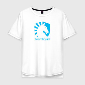 Мужская футболка хлопок Oversize с принтом TEAM LIQUID , 100% хлопок | свободный крой, круглый ворот, “спинка” длиннее передней части | 2019 | blue | cybersport | esport | liquid | logo | pro league | team | team liquid | киберспорт | логотип | тим ликвид | фирменные цвета