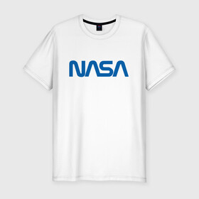 Мужская футболка хлопок Slim с принтом NASA , 92% хлопок, 8% лайкра | приталенный силуэт, круглый вырез ворота, длина до линии бедра, короткий рукав | galaxy | nasa | space | space company | star | астрономия | галактика | звезды | космическая компания | космос | наса