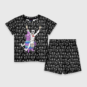 Детский костюм с шортами 3D с принтом Fortnite  Marshmello ,  |  | christopher comstock | dj | fortnite | game | gamer | marshmello | music | диджей | игры | клубная музыка | клубняк | крис комсток | лого | логотип | маршмэллоу | музыка | фортнайт