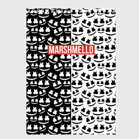 Скетчбук с принтом Marshmello , 100% бумага
 | 48 листов, плотность листов — 100 г/м2, плотность картонной обложки — 250 г/м2. Листы скреплены сверху удобной пружинной спиралью | black and white | christopher comstock | dj | logo | marshmello | music | диджей | клубная музыка | клубняк | крис комсток | логотип | маршмэллоу | музыка | черно белый