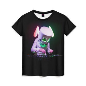 Женская футболка 3D с принтом Marshmello , 100% полиэфир ( синтетическое хлопкоподобное полотно) | прямой крой, круглый вырез горловины, длина до линии бедер | marshmello | диджей | клуб | клубная музыка | маршмеллоу | маршмэлло | маршмэллоу | музыка | электронная
