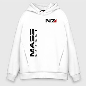 Мужское худи Oversize хлопок с принтом MASS EFFECT , френч-терри — 70% хлопок, 30% полиэстер. Мягкий теплый начес внутри —100% хлопок | боковые карманы, эластичные манжеты и нижняя кромка, капюшон на магнитной кнопке | logo | n7 | броня | костюм | лого | масс эффект | н7 | стальная броня | шепард