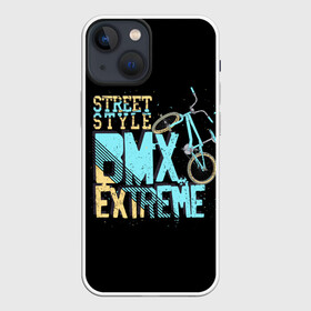 Чехол для iPhone 13 mini с принтом Street style ,  |  | background | bike | black | bmx | drawing | extreme | graphics | movement | power | splashes | sport | spots | street | style | брызги | велосипед | графика | движение | жёлтый | надпись | пятна | рисунок | сила | синий | спорт | стиль | текст | уличный |