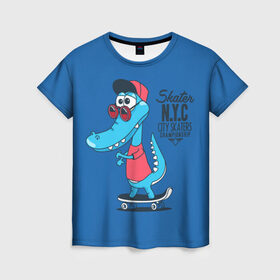 Женская футболка 3D с принтом Skate NYC , 100% полиэфир ( синтетическое хлопкоподобное полотно) | прямой крой, круглый вырез горловины, длина до линии бедер | freestyle | n | skateboard | бейсболка | город | графика | движение | дикий | доска | животное | колёса | красный | крокодил | крутой | надпись | нью йорк | очки | рисунок | ролики | сила | синий | скейтборд | спорт