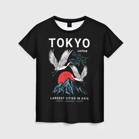 Женская футболка 3D с принтом Tokyo , 100% полиэфир ( синтетическое хлопкоподобное полотно) | прямой крой, круглый вырез горловины, длина до линии бедер | cities | country | japan | large | most | mountains | nagasaki | tokyo | travel | большие | восход | города | горы | графика | журавли | закат | летят | нагасаки | надпись | полет | птицы | путешествия | рисунок | самые | солнце | страна