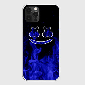 Чехол для iPhone 12 Pro с принтом Marshmello Fire  , силикон | область печати: задняя сторона чехла, без боковых панелей | christopher comstock | dj | fire | marshmello | music | диджей | искры | клубная музыка | клубняк | крис комсток | логотип | маршмэллоу | музыка | огонь | пламя