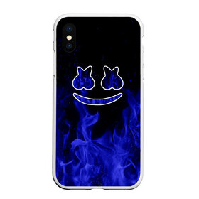 Чехол для iPhone XS Max матовый с принтом Marshmello Fire , Силикон | Область печати: задняя сторона чехла, без боковых панелей | christopher comstock | dj | fire | marshmello | music | диджей | искры | клубная музыка | клубняк | крис комсток | логотип | маршмэллоу | музыка | огонь | пламя