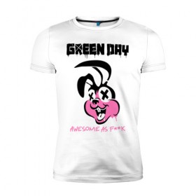 Мужская футболка премиум с принтом Green Day , 92% хлопок, 8% лайкра | приталенный силуэт, круглый вырез ворота, длина до линии бедра, короткий рукав | Тематика изображения на принте: green day | greenday | punk | rock | грин дэй | группы | музыка | панк | рок