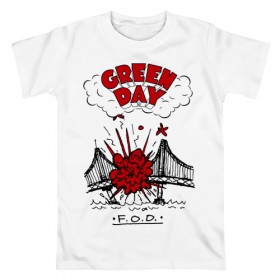 Мужская футболка хлопок с принтом Green Day , 100% хлопок | прямой крой, круглый вырез горловины, длина до линии бедер, слегка спущенное плечо. | green day | greenday | punk | rock | грин дэй | группы | музыка | панк | рок