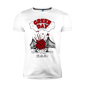 Мужская футболка премиум с принтом Green Day , 92% хлопок, 8% лайкра | приталенный силуэт, круглый вырез ворота, длина до линии бедра, короткий рукав | green day | greenday | punk | rock | грин дэй | группы | музыка | панк | рок