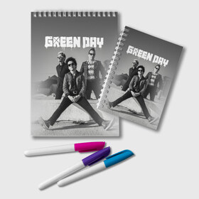 Блокнот с принтом Green Day , 100% бумага | 48 листов, плотность листов — 60 г/м2, плотность картонной обложки — 250 г/м2. Листы скреплены удобной пружинной спиралью. Цвет линий — светло-серый
 | green day | greenday | punk | rock | грин дэй | группы | музыка | панк | рок