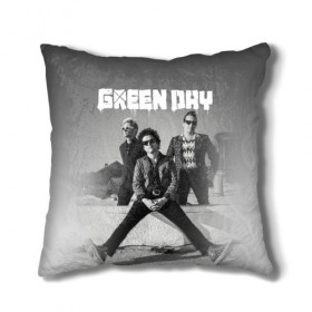 Подушка 3D с принтом Green Day , наволочка – 100% полиэстер, наполнитель – холлофайбер (легкий наполнитель, не вызывает аллергию). | состоит из подушки и наволочки. Наволочка на молнии, легко снимается для стирки | green day | greenday | punk | rock | грин дэй | группы | музыка | панк | рок