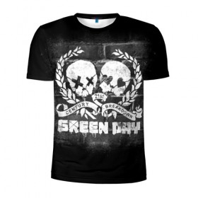 Мужская футболка 3D спортивная с принтом Green Day , 100% полиэстер с улучшенными характеристиками | приталенный силуэт, круглая горловина, широкие плечи, сужается к линии бедра | Тематика изображения на принте: green day | greenday | punk | rock | грин дэй | группы | музыка | панк | рок