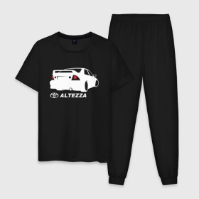 Мужская пижама хлопок с принтом Toyota Altezza (2) , 100% хлопок | брюки и футболка прямого кроя, без карманов, на брюках мягкая резинка на поясе и по низу штанин
 | altezza | toyota | toyota altezza