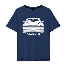 Мужская футболка хлопок Oversize с принтом Toyota Mark2 80 , 100% хлопок | свободный крой, круглый ворот, “спинка” длиннее передней части | mark2 80 | toyota | toyota mark2 | toyota mark2 80