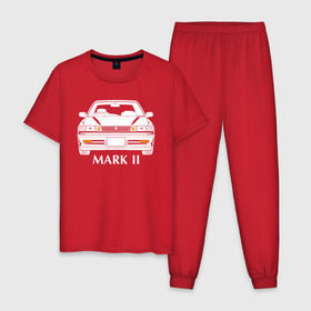 Мужская пижама хлопок с принтом Toyota Mark2 80 , 100% хлопок | брюки и футболка прямого кроя, без карманов, на брюках мягкая резинка на поясе и по низу штанин
 | mark2 80 | toyota | toyota mark2 | toyota mark2 80