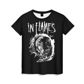 Женская футболка 3D с принтом In Flames , 100% полиэфир ( синтетическое хлопкоподобное полотно) | прямой крой, круглый вырез горловины, длина до линии бедер | battles | death metal | in flames | inflames | metal | rock | группы | дэт метал | метал | музыка | рок