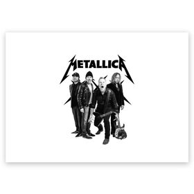 Поздравительная открытка с принтом Metallica , 100% бумага | плотность бумаги 280 г/м2, матовая, на обратной стороне линовка и место для марки
 | heavy metal | metal | metallica | группы | метал | металлика | музыка | рок | трэш метал | хєви метал