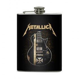 Фляга с принтом Metallica , металлический корпус | емкость 0,22 л, размер 125 х 94 мм. Виниловая наклейка запечатывается полностью | heavy metal | metal | metallica | группы | метал | металлика | музыка | рок | трэш метал | хєви метал