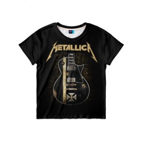 Детская футболка 3D с принтом Metallica , 100% гипоаллергенный полиэфир | прямой крой, круглый вырез горловины, длина до линии бедер, чуть спущенное плечо, ткань немного тянется | heavy metal | metal | metallica | группы | метал | металлика | музыка | рок | трэш метал | хєви метал