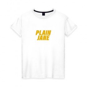 Женская футболка хлопок с принтом A$AP Plain Jane , 100% хлопок | прямой крой, круглый вырез горловины, длина до линии бедер, слегка спущенное плечо | 