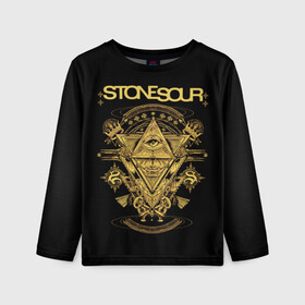 Детский лонгслив 3D с принтом Stone Sour , 100% полиэстер | длинные рукава, круглый вырез горловины, полуприлегающий силуэт
 | metal | rock | slipknot | stone sour | альтернатива | группы | кори тейлор | метал | музыка | ню метал | рок