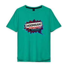 Мужская футболка хлопок Oversize с принтом Hoonigan (2) , 100% хлопок | свободный крой, круглый ворот, “спинка” длиннее передней части | hoonigan