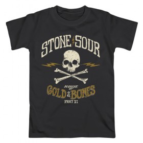 Мужская футболка хлопок с принтом Stone Sour , 100% хлопок | прямой крой, круглый вырез горловины, длина до линии бедер, слегка спущенное плечо. | metal | rock | slipknot | stone sour | альтернатива | группы | кори тейлор | метал | музыка | ню метал | рок