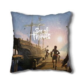 Подушка 3D с принтом Sea of Thieves , наволочка – 100% полиэстер, наполнитель – холлофайбер (легкий наполнитель, не вызывает аллергию). | состоит из подушки и наволочки. Наволочка на молнии, легко снимается для стирки | blade | captain | game | hat | ken | pirate | sea of thieves | snake | sword | tatoo | woman | игры | пираты