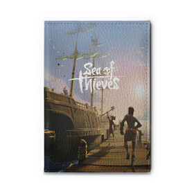 Обложка для автодокументов с принтом Sea of Thieves , натуральная кожа |  размер 19,9*13 см; внутри 4 больших “конверта” для документов и один маленький отдел — туда идеально встанут права | blade | captain | game | hat | ken | pirate | sea of thieves | snake | sword | tatoo | woman | игры | пираты