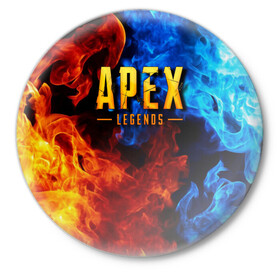 Значок с принтом APEX LEGENDS ,  металл | круглая форма, металлическая застежка в виде булавки | apex | apex legends | апекс | апекс легенд | апекс легендс | бой | игра | компьютерная игра | королевская битва | лучшее | огонь | онлайн игра | популярное | текстура | хит | шутер