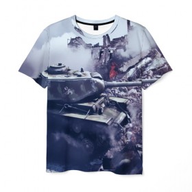 Мужская футболка 3D с принтом Танки , 100% полиэфир | прямой крой, круглый вырез горловины, длина до линии бедер | 23 февраля | tank | tanks | военные | война | вторая мировая | танк | танки | танкист | техника
