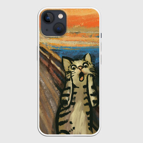 Чехол для iPhone 13 с принтом Крик котика ,  |  | cat | картина | кот | котик | котики | коты | котэ | кошак | крик | мем | приколы