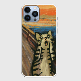 Чехол для iPhone 13 Pro Max с принтом Крик котика ,  |  | Тематика изображения на принте: cat | картина | кот | котик | котики | коты | котэ | кошак | крик | мем | приколы