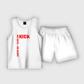 Детская пижама с шортами хлопок с принтом Kickboxing ,  |  | борьба | единоборства | кикбоксинг | спорт