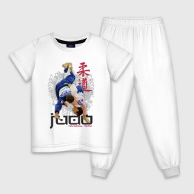 Детская пижама хлопок с принтом Judo , 100% хлопок |  брюки и футболка прямого кроя, без карманов, на брюках мягкая резинка на поясе и по низу штанин
 | Тематика изображения на принте: борьба | единоборства | спорт