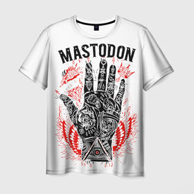 Мужская футболка 3D с принтом Mastodon , 100% полиэфир | прямой крой, круглый вырез горловины, длина до линии бедер | 