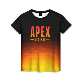 Женская футболка 3D с принтом APEX LEGENDS , 100% полиэфир ( синтетическое хлопкоподобное полотно) | прямой крой, круглый вырез горловины, длина до линии бедер | apex | apex legends | battle | battle royal | titanfall | апекс | апекс легендс | батл рояль | битва | война | королевская битва