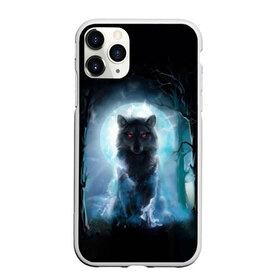 Чехол для iPhone 11 Pro матовый с принтом волк , Силикон |  | wolf | волк | кайот | луна | ночь | собака