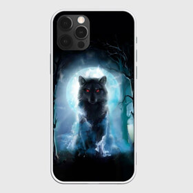 Чехол для iPhone 12 Pro Max с принтом волк , Силикон |  | wolf | волк | кайот | луна | ночь | собака