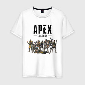 Мужская футболка хлопок с принтом Full Roster , 100% хлопок | прямой крой, круглый вырез горловины, длина до линии бедер, слегка спущенное плечо. | apex | apex legends | legends | titanfall | titanfall apex legends | апекс | апекс ледженс | титанфол | титанфолл легендс