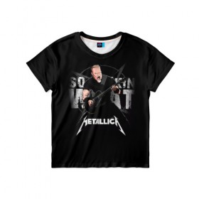 Детская футболка 3D с принтом Metallica , 100% гипоаллергенный полиэфир | прямой крой, круглый вырез горловины, длина до линии бедер, чуть спущенное плечо, ткань немного тянется | 