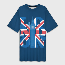 Платье-футболка 3D с принтом London ,  |  | city | england | flag | london | symbol | tow | uk | англия | башня | биг бен | великобритания | город | городской | графика | жёлтое | закат | иллюстрация | искусство | лондон | мода | молодёжная | небо | рисунок | символ