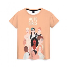 Женская футболка 3D с принтом Вперед, девчонки , 100% полиэфир ( синтетическое хлопкоподобное полотно) | прямой крой, круглый вырез горловины, длина до линии бедер | 8 марта | feminism | girl power | like a girl | venus | весна | женщины | международный женский день | подарок | феминизм