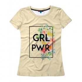 Женская футболка 3D с принтом Girl power , 100% полиэфир ( синтетическое хлопкоподобное полотно) | прямой крой, круглый вырез горловины, длина до линии бедер | 8 марта | feminism | girl power | like a girl | venus | весна | женщины | международный женский день | подарок | феминизм