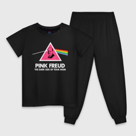 Детская пижама хлопок с принтом Pink Freud , 100% хлопок |  брюки и футболка прямого кроя, без карманов, на брюках мягкая резинка на поясе и по низу штанин
 | pink freud | sigmund freud | зигмунд фрейд | фрейд