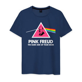 Мужская футболка хлопок с принтом Pink Freud , 100% хлопок | прямой крой, круглый вырез горловины, длина до линии бедер, слегка спущенное плечо. | Тематика изображения на принте: pink freud | sigmund freud | зигмунд фрейд | фрейд