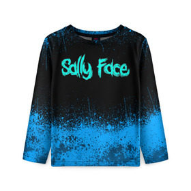 Детский лонгслив 3D с принтом Sally Face (19) , 100% полиэстер | длинные рукава, круглый вырез горловины, полуприлегающий силуэт
 | face | fisher | larry johnson | mask | sally | sally face | sally fisher | демоны | духи | маска | призраки | салли | салли фейс | салли фишер | фейс