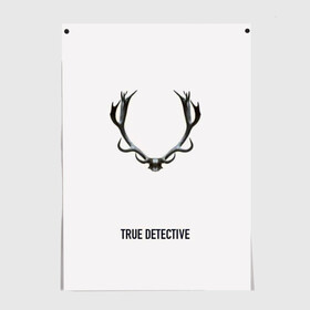 Постер с принтом True Detective , 100% бумага
 | бумага, плотность 150 мг. Матовая, но за счет высокого коэффициента гладкости имеет небольшой блеск и дает на свету блики, но в отличии от глянцевой бумаги не покрыта лаком | carcosa | true detective | каркоса | криминал | мистика | настоящий детектив | раст коул | религия | ритуал | рога | символ | эзотерика